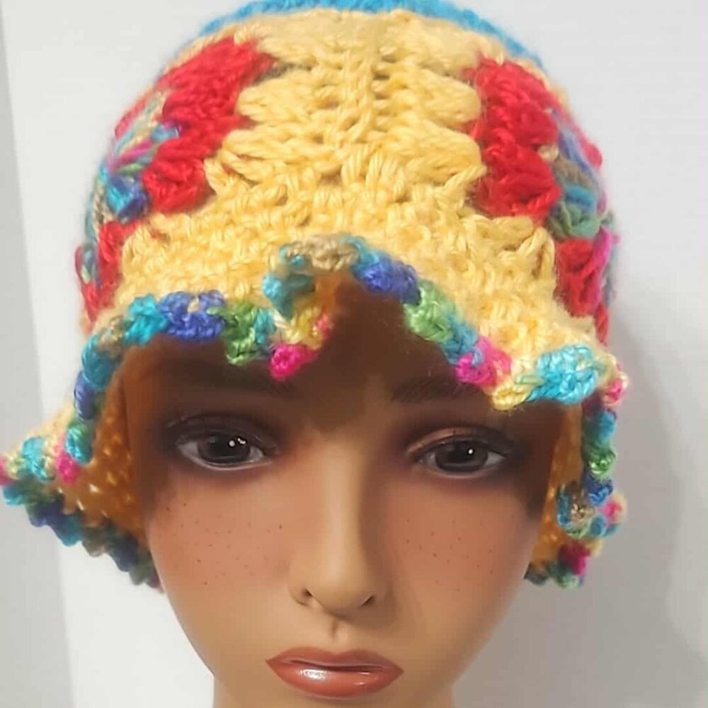 Handmade Crocheted Bucket Hat - Picture 2 of 7